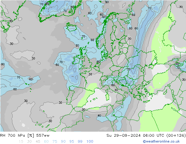 RH 700 hPa 557ww nie. 29.09.2024 06 UTC