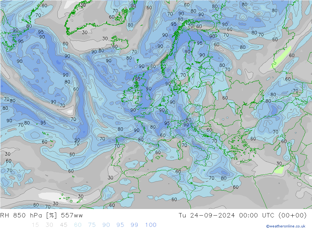 RH 850 hPa 557ww mar 24.09.2024 00 UTC