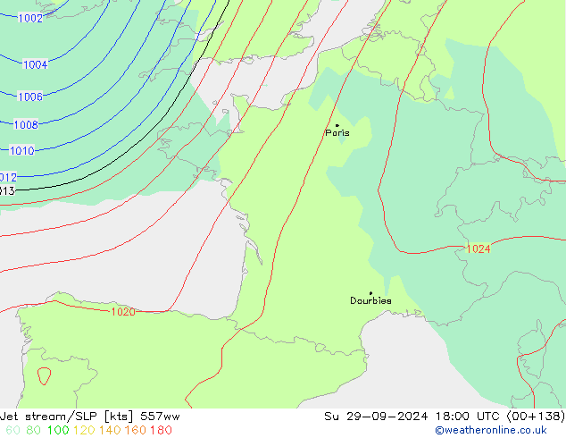 Jet stream 557ww Dom 29.09.2024 18 UTC