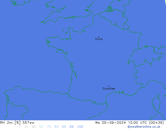 RH 2m 557ww Qua 25.09.2024 12 UTC