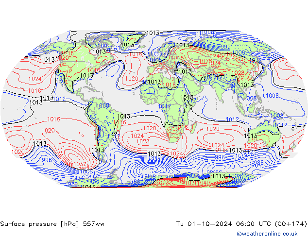 Luchtdruk (Grond) 557ww di 01.10.2024 06 UTC