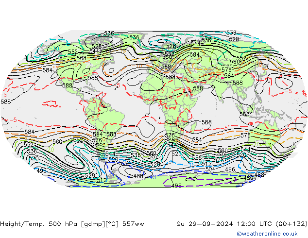 Height/Temp. 500 hPa 557ww Su 29.09.2024 12 UTC