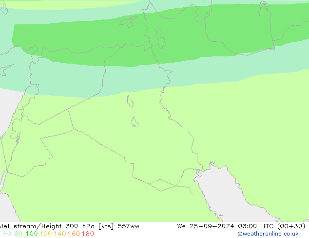 Jet stream/Height 300 hPa 557ww We 25.09.2024 06 UTC