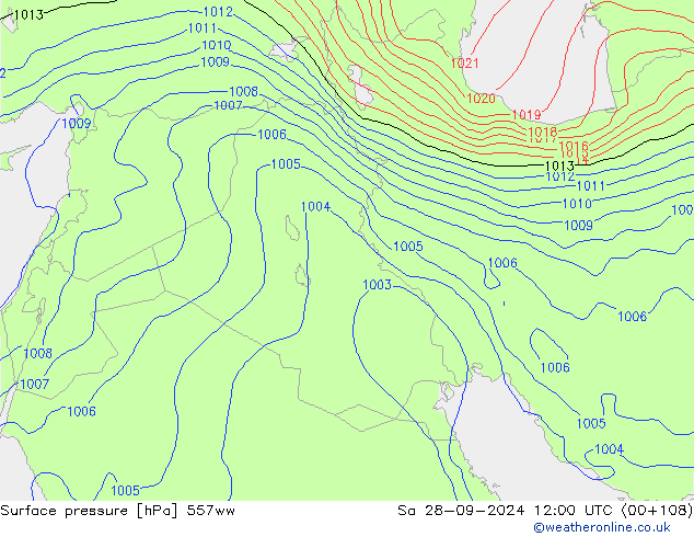 приземное давление 557ww сб 28.09.2024 12 UTC