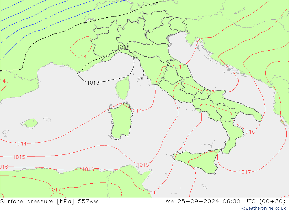 ciśnienie 557ww śro. 25.09.2024 06 UTC