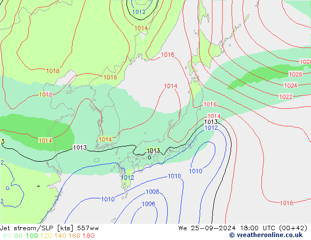 Jet stream/SLP 557ww St 25.09.2024 18 UTC