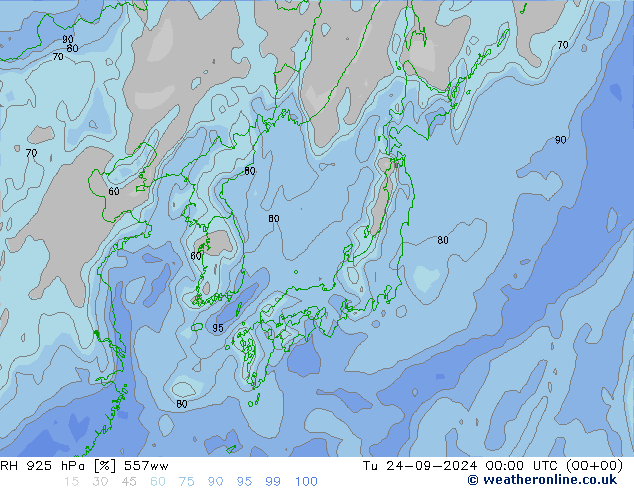 RV 925 hPa 557ww di 24.09.2024 00 UTC