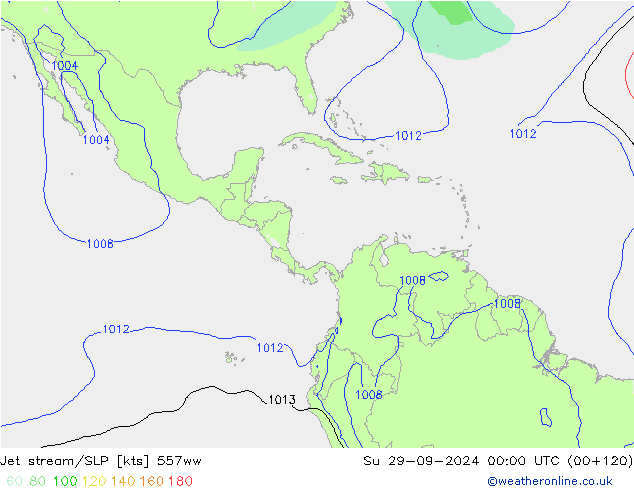 джет/приземное давление 557ww Вс 29.09.2024 00 UTC