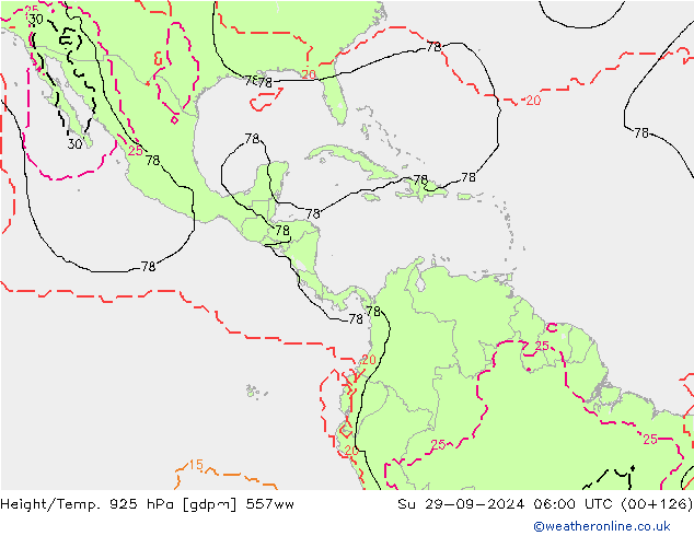 Height/Temp. 925 hPa 557ww Su 29.09.2024 06 UTC