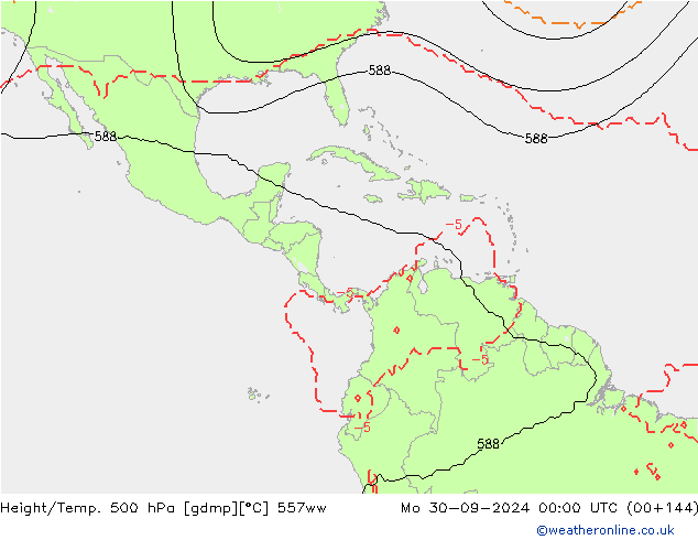 Hoogte/Temp. 500 hPa 557ww ma 30.09.2024 00 UTC