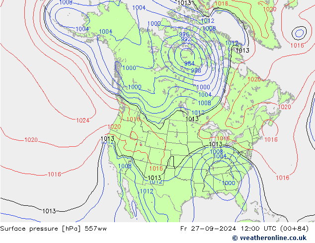 Surface pressure 557ww Fr 27.09.2024 12 UTC