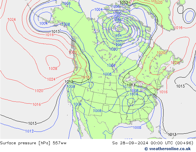 Surface pressure 557ww Sa 28.09.2024 00 UTC