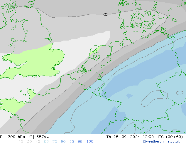 RH 300 hPa 557ww Th 26.09.2024 12 UTC