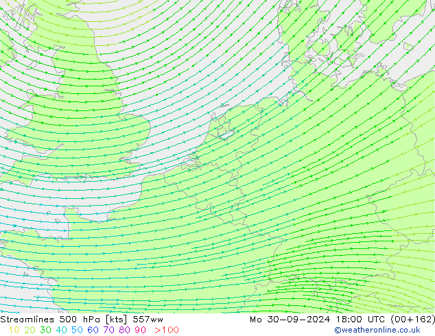 Streamlines 500 hPa 557ww Mo 30.09.2024 18 UTC