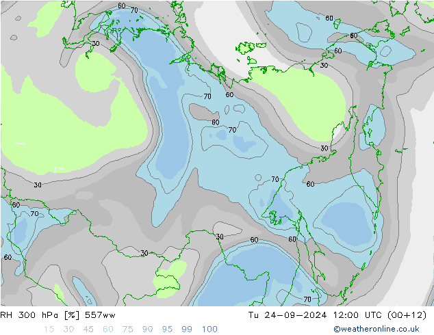 RH 300 hPa 557ww Ter 24.09.2024 12 UTC