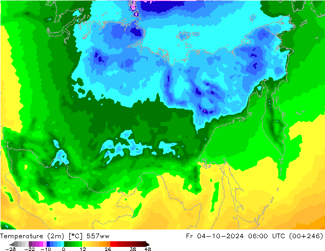 Temperatura (2m) 557ww ven 04.10.2024 06 UTC