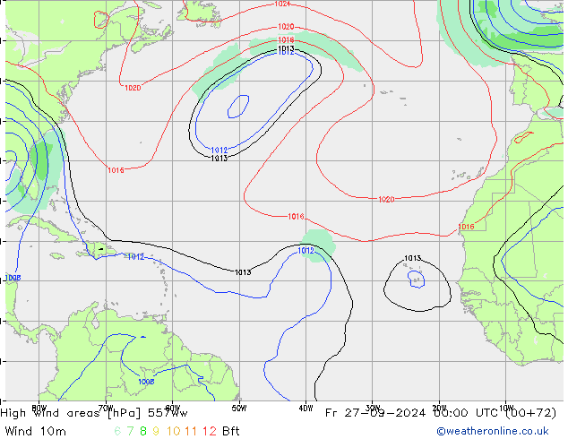 High wind areas 557ww пт 27.09.2024 00 UTC