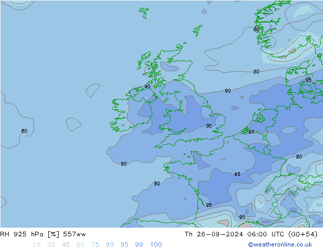 RH 925 hPa 557ww Th 26.09.2024 06 UTC