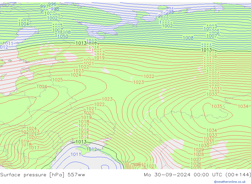 Pressione al suolo 557ww lun 30.09.2024 00 UTC