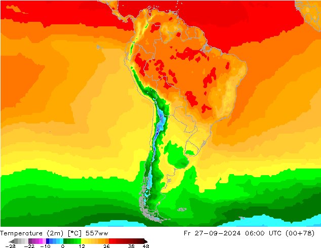 Temperatura (2m) 557ww ven 27.09.2024 06 UTC