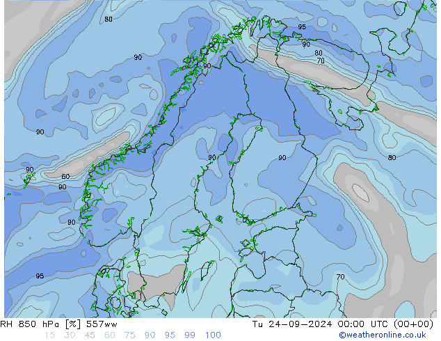 RH 850 hPa 557ww mar 24.09.2024 00 UTC