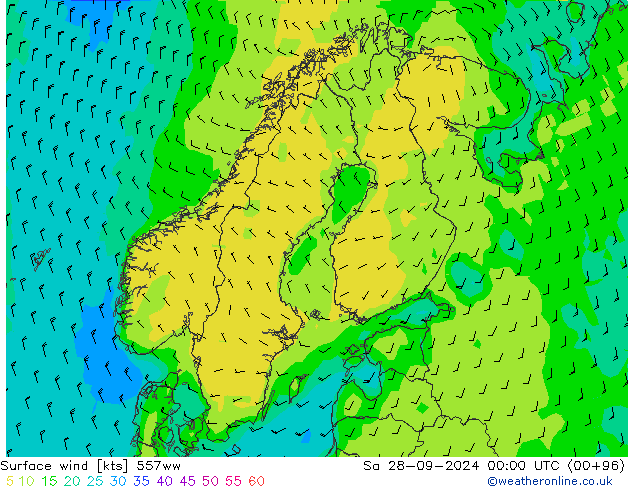 Surface wind 557ww Sa 28.09.2024 00 UTC