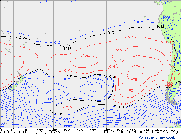 Pressione al suolo 557ww mar 24.09.2024 00 UTC