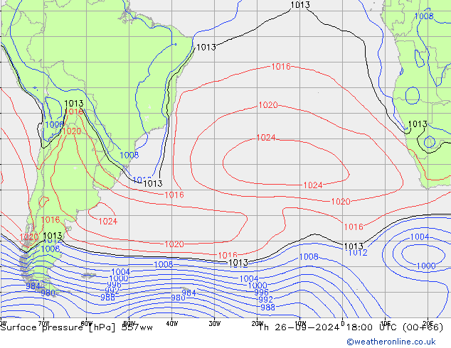 Presión superficial 557ww jue 26.09.2024 18 UTC