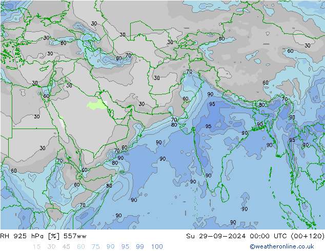 RH 925 hPa 557ww Su 29.09.2024 00 UTC