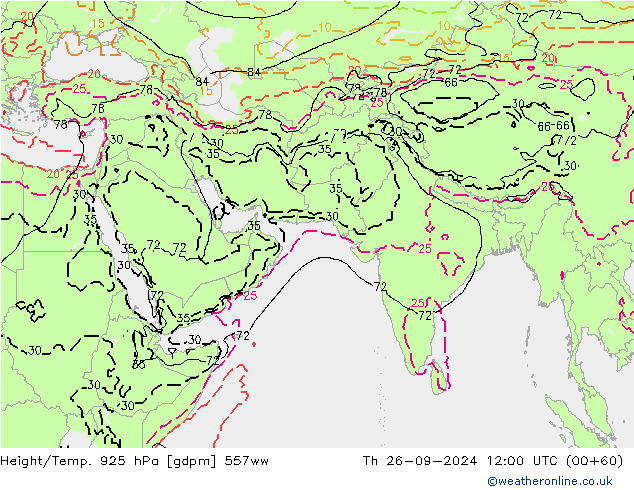 Height/Temp. 925 hPa 557ww Čt 26.09.2024 12 UTC