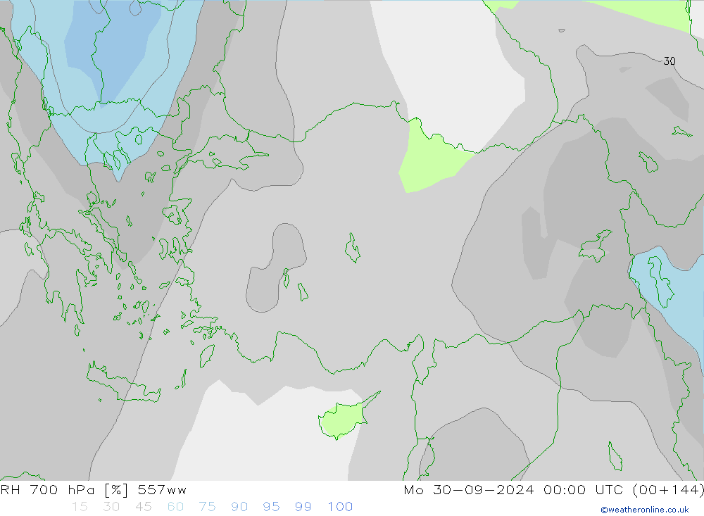 RH 700 hPa 557ww Po 30.09.2024 00 UTC