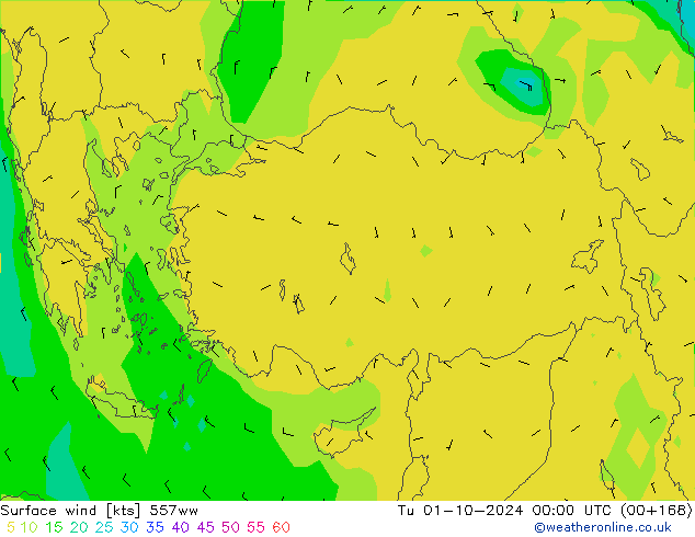 Rüzgar 10 m 557ww Sa 01.10.2024 00 UTC