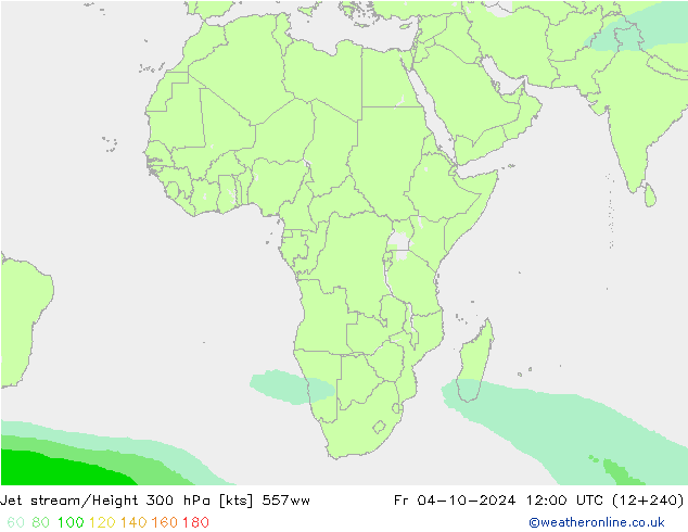 Jet stream/Height 300 hPa 557ww Fr 04.10.2024 12 UTC