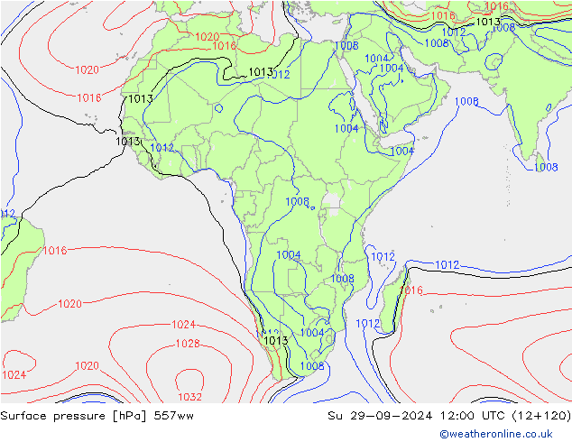 Atmosférický tlak 557ww Ne 29.09.2024 12 UTC