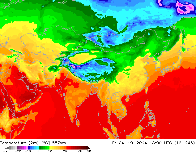 Temperatura (2m) 557ww ven 04.10.2024 18 UTC