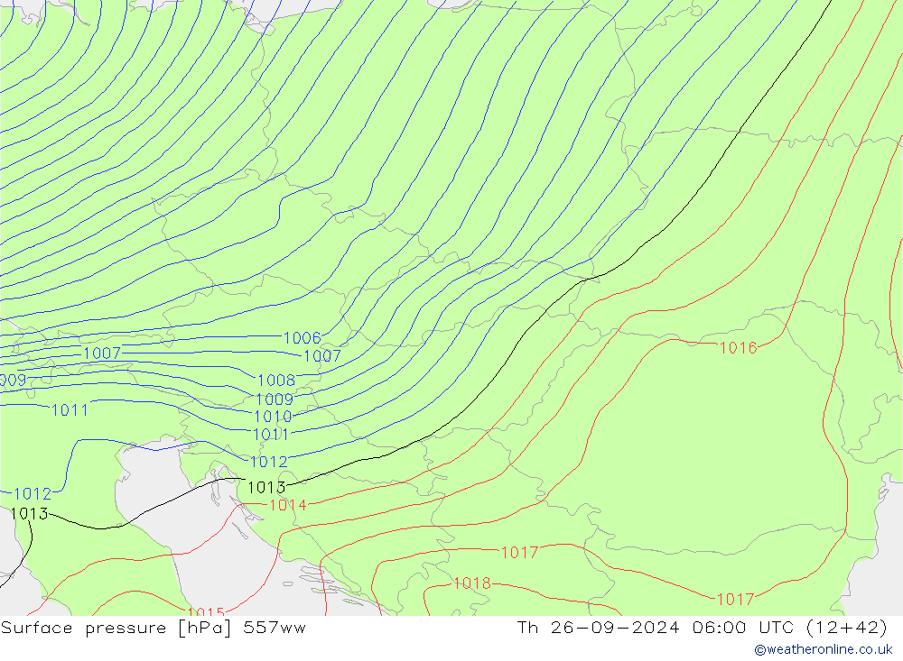 Presión superficial 557ww jue 26.09.2024 06 UTC