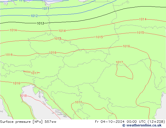 Surface pressure 557ww Fr 04.10.2024 00 UTC