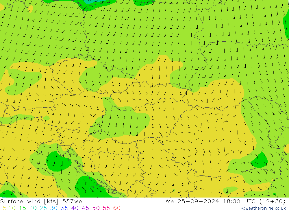 Surface wind 557ww We 25.09.2024 18 UTC