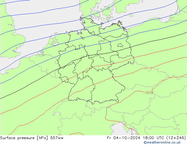 Presión superficial 557ww vie 04.10.2024 18 UTC