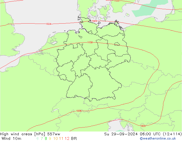 High wind areas 557ww Su 29.09.2024 06 UTC