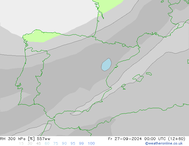 RH 300 hPa 557ww ven 27.09.2024 00 UTC