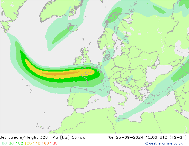 Jet stream 557ww Qua 25.09.2024 12 UTC