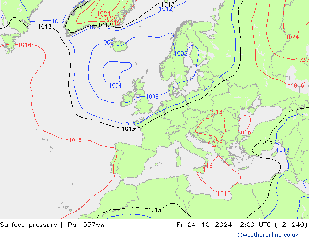 Surface pressure 557ww Fr 04.10.2024 12 UTC