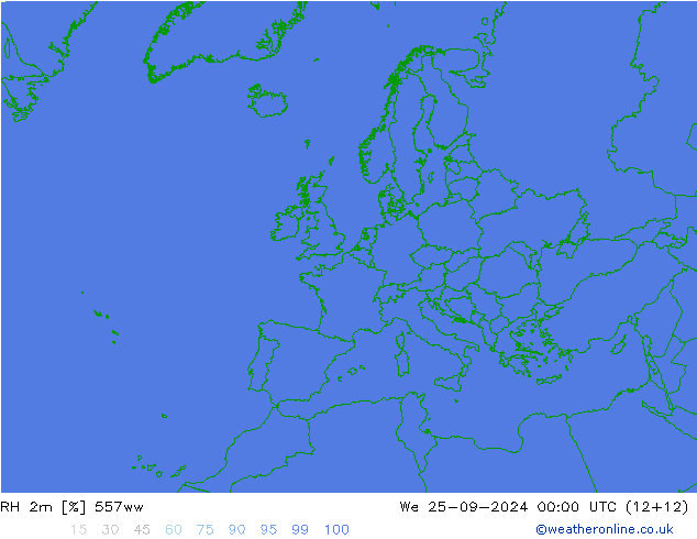 RH 2m 557ww Mi 25.09.2024 00 UTC