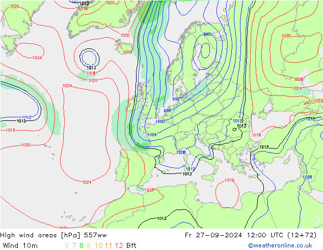 High wind areas 557ww Fr 27.09.2024 12 UTC