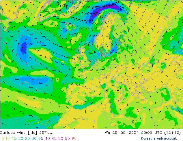 Bodenwind 557ww Mi 25.09.2024 00 UTC