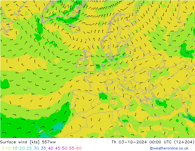 Vento 10 m 557ww Qui 03.10.2024 00 UTC