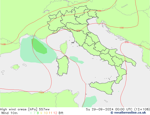 Izotacha 557ww nie. 29.09.2024 00 UTC