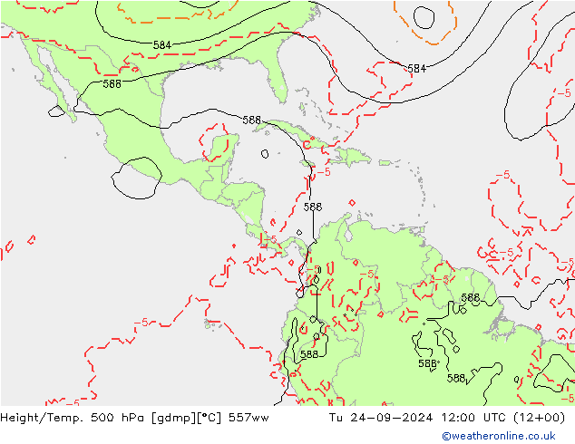 Height/Temp. 500 hPa 557ww Tu 24.09.2024 12 UTC