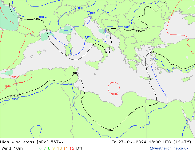 High wind areas 557ww Fr 27.09.2024 18 UTC